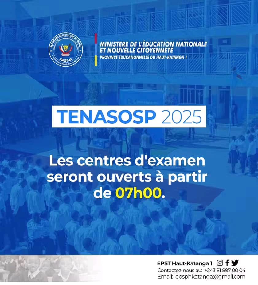 Toutes les batteries sont en marche pour une organisation réussie du TENASOSP dans la Province Éducationnelle du Haut-Katanga 1.